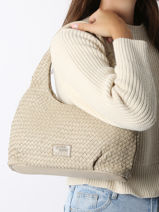 Schoudertassen Parma Leder Basilic pepper Beige parma BPAR02-vue-porte