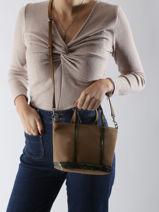 Cross Body Tas Baby Cabas Pailletten Vanessa bruno Bruin cabas 1V40410-vue-porte