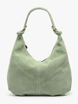 Schoudertassen Velvet Leder Milano Groen velvet VE24111