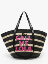 Schoudertassen Panier Stro Lola casademunt Zwart panier 92