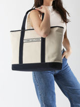 Schoudertassen Th Summer Katoen Tommy hilfiger Blauw th summer AW17421-vue-porte