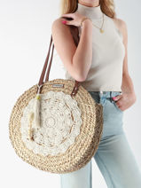 Schoudertassen Bora Stro Les tropeziennes Beige bora TZ02-vue-porte