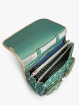Boekentas Op Wieltjes 3 Compartimenten Cameleon Groen vintage fantasy CR41-vue-porte