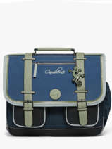 Boekentas Kinderen 3 Compartimenten Cameleon Groen vintage urban CA41