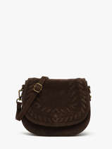 Cross Body Tas Velvet Leder Milano Bruin velvet VE25062