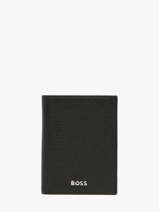 Kaarthouder Leder Hugo boss Zwart grained HLE416A