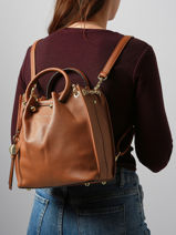 Rugzak Ted lapidus Bruin gretel TLAU8932-vue-porte