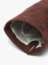 Dameshandschoenen Sude Leder Met Zijden Voering Omega Bruin women gloves S-vue-porte