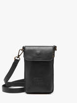 Telefoonetui Leder Basilic pepper Zwart cow BCOW88