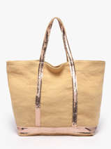 Handtas L Le Cabas Linnen Pailletten Vanessa bruno Geel cabas lin 31V40315