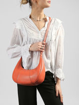 Cross Body Tas Juliette Leder Le tanneur Oranje juliette TJET1402-vue-porte