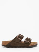 Slippers Arizona Uit Leder Birkenstock Bruin women 951313