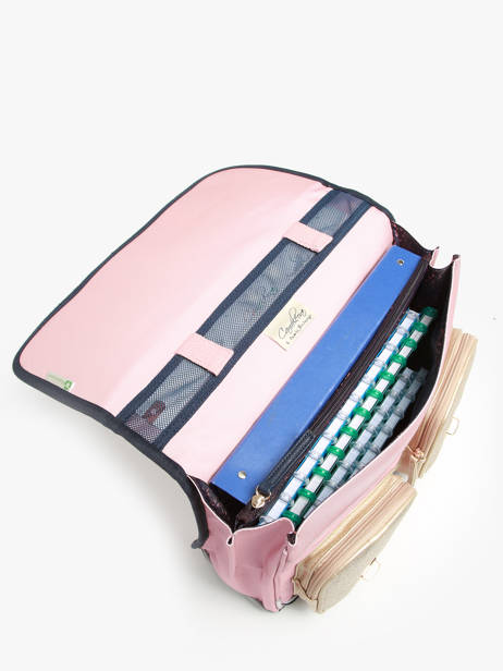 Boekentas 2 Compartimenten Cameleon Roze vintage family boulanger CA38 ander zicht 3