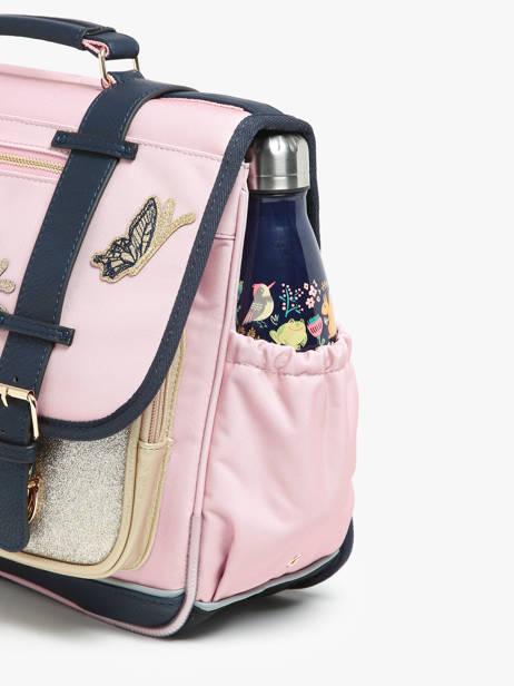 Boekentas 2 Compartimenten Cameleon Roze vintage family boulanger CA38 ander zicht 5