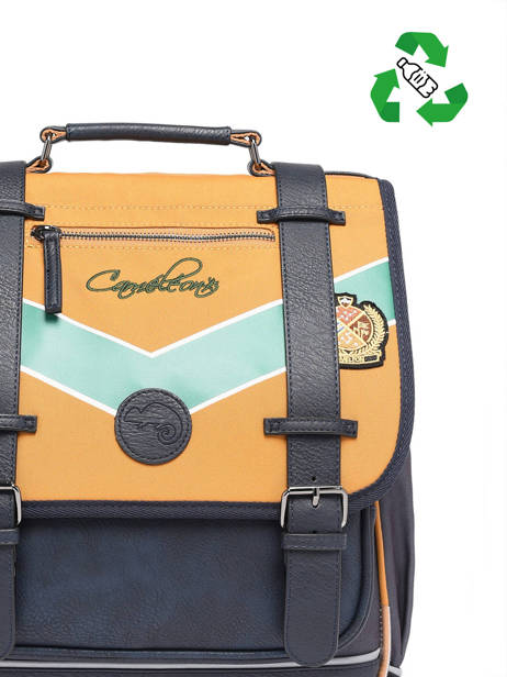 Rugzak 2 Compartimenten Cameleon Geel vintage urban PBVBSD39 ander zicht 2