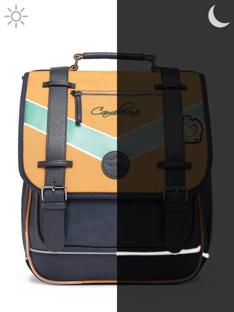 Rugzak 2 Compartimenten Cameleon Geel vintage urban PBVBSD39 ander zicht 8
