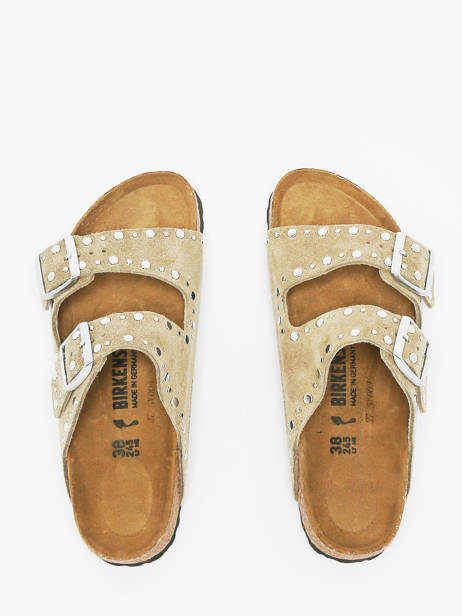 Slippers Arizona Rivet Uit Leder Birkenstock Bruin women 1029390 ander zicht 3