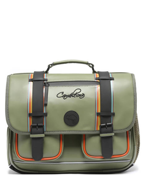 Boekentas 2 Compartimenten Cameleon Groen vintage north PBVWCA38 ander zicht 6