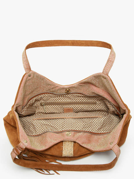 Schoudertassen Vintage Leder Mila louise Bruin vintage 23034V4 ander zicht 2