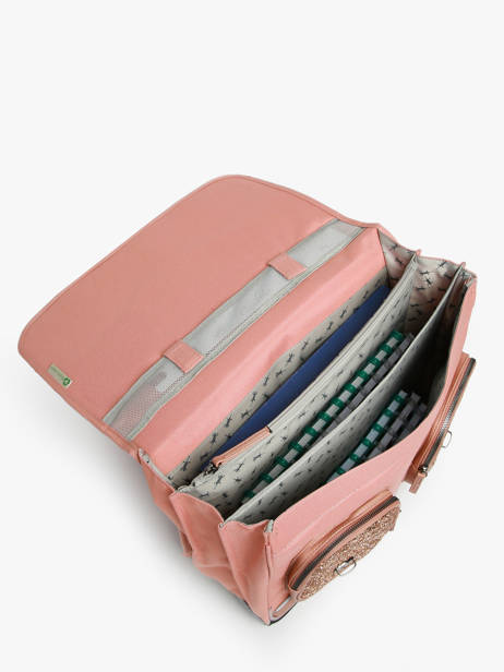 Boekentas Kinderen 3 Compartimenten Cameleon Roze vintage fantasy CA41 ander zicht 3