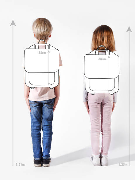 Boekentas Op Wieltjes 2 Compartimenten Cameleon Roze vintage color CR38 ander zicht 1