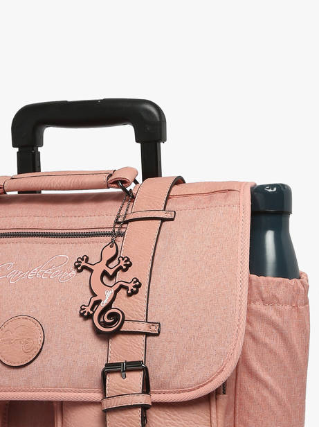 Boekentas Op Wieltjes 2 Compartimenten Cameleon Roze vintage color CR38 ander zicht 6