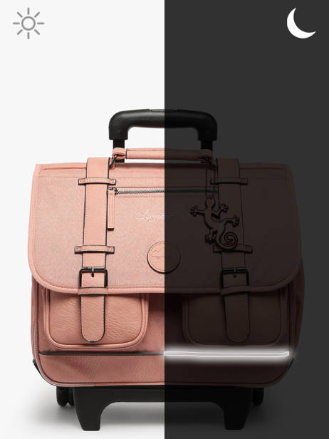 Boekentas Op Wieltjes 2 Compartimenten Cameleon Roze vintage color CR38 ander zicht 8