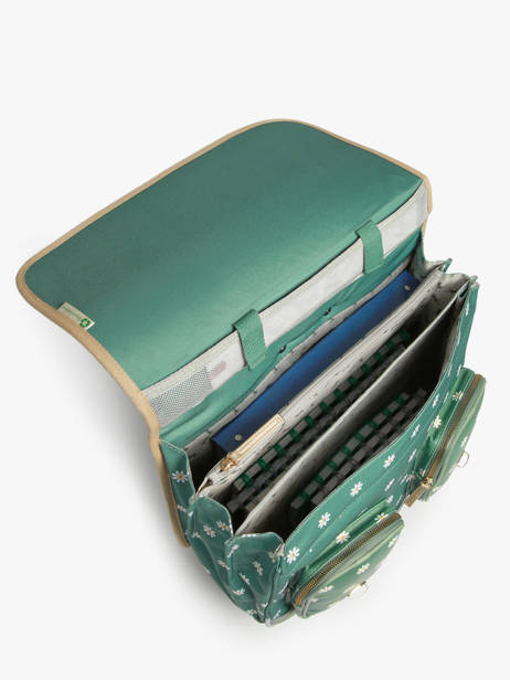 Boekentas Op Wieltjes 3 Compartimenten Cameleon Groen vintage fantasy CR41 ander zicht 3