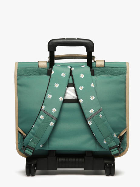Boekentas Op Wieltjes 3 Compartimenten Cameleon Groen vintage fantasy CR41 ander zicht 4