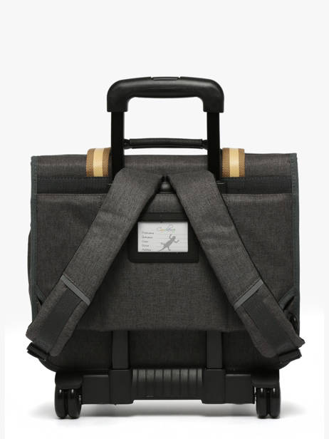 Boekentas Op Wieltjes 2 Compartimenten Cameleon Grijs vintage urban CR38 ander zicht 4