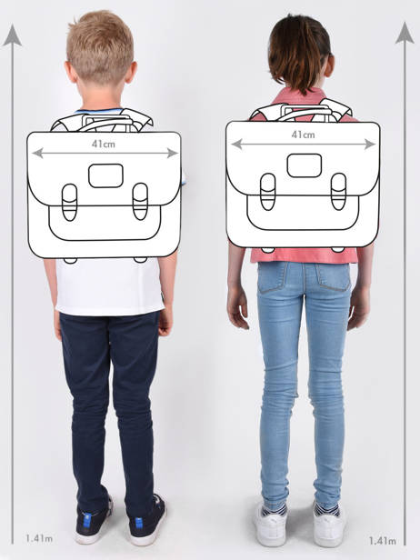 Boekentas Op Wieltjes 3 Compartimenten Cameleon Oranje vintage urban CR41 ander zicht 1