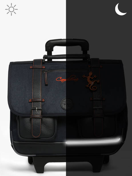 Boekentas Op Wieltjes 3 Compartimenten Cameleon Oranje vintage urban CR41 ander zicht 8