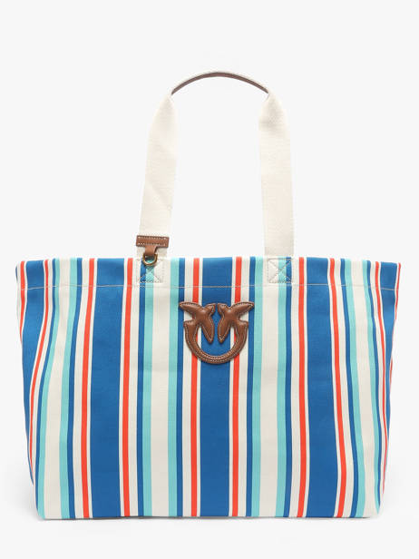Schoudertassen Logo Shopper Katoen Pinko Blauw logo shopper 4754A2G5