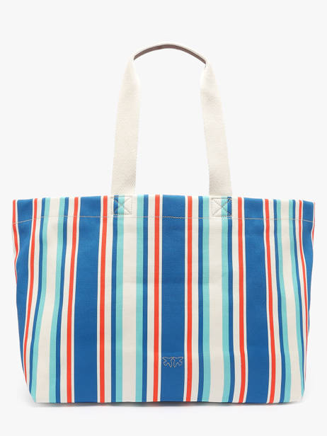 Schoudertassen Logo Shopper Katoen Pinko Blauw logo shopper 4754A2G5 ander zicht 3
