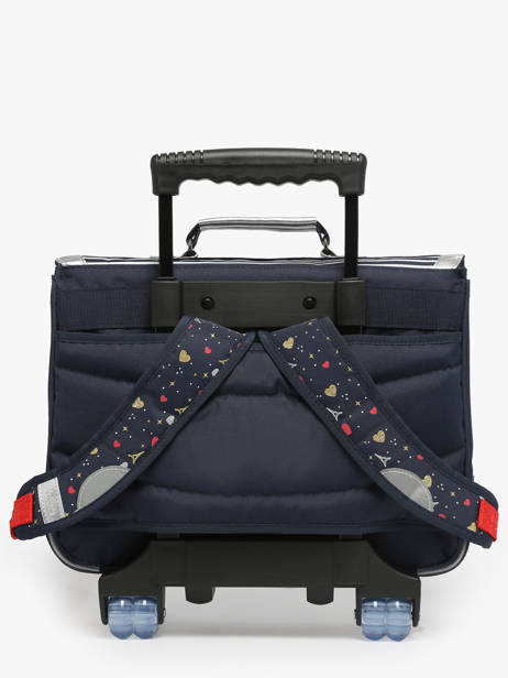 Boekentas Op Wieltjes 2 Compartimenten Tann's Blauw les fantaisies f 42321 ander zicht 4