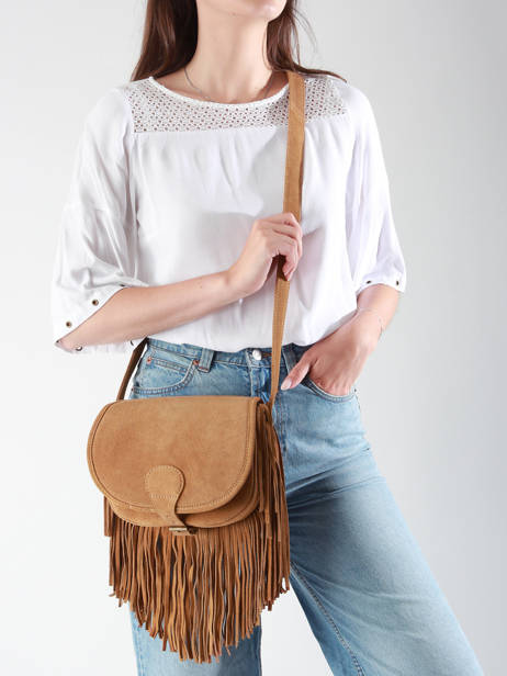 Cross Body Tas Le Bohémien Folk Leder Paul marius Bruin folk BOHEMFOL ander zicht 1