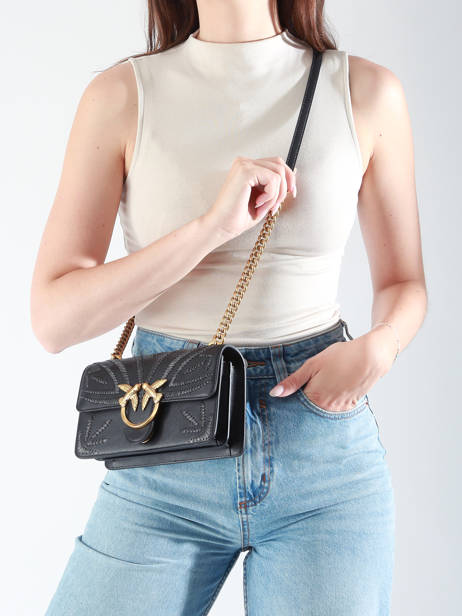 Cross Body Tas Love Bag Icon Leder Pinko Zwart love bag icon A2C3 ander zicht 1