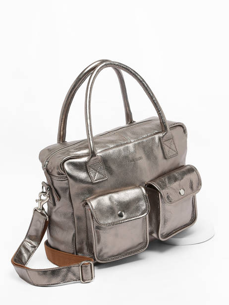 Handtas Le Dandy A4 Leder Paul marius Zilver vintage F9774-1 ander zicht 2