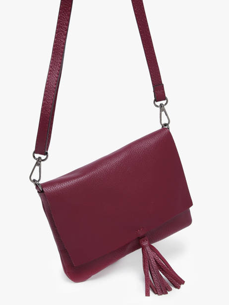 Cross Body Tas Caviar Leder Milano Rood caviar CA22112 ander zicht 2
