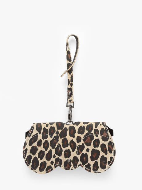 Brilhouder Leder Milano Beige velvet leopardo VL25069