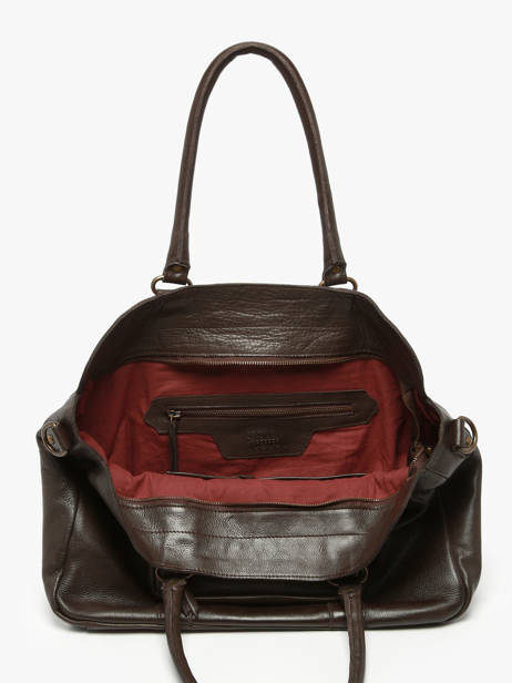 Schoudertas A4 Formaat Cow Leder Basilic pepper Bruin cow BCOW78 ander zicht 3