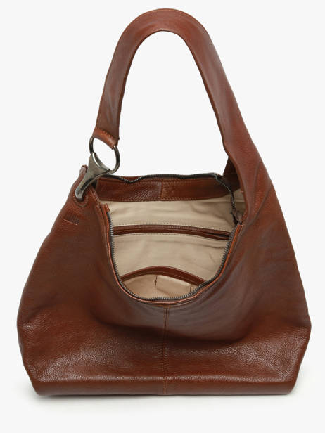 Schoudertas Leather Leder Biba Bruin leather JAP1L ander zicht 3