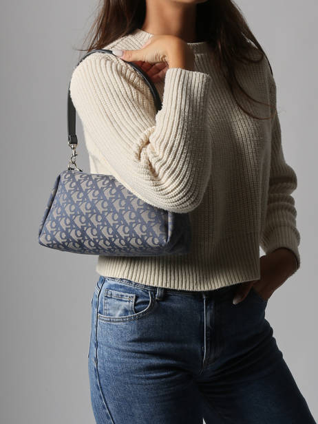 Schoudertas Monogram Gerecycleerd Polyester Calvin klein jeans Blauw monogram 4K3142G ander zicht 1