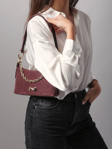 Cross Body Tas Betty Suède Leder Nathan baume Violet vogue - 00031-05 ander zicht 1