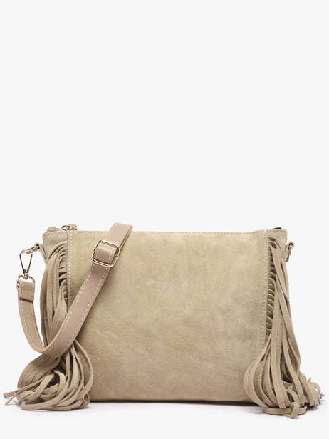 Cross Body Tas Velvet Leder Milano Beige velvet VE25113