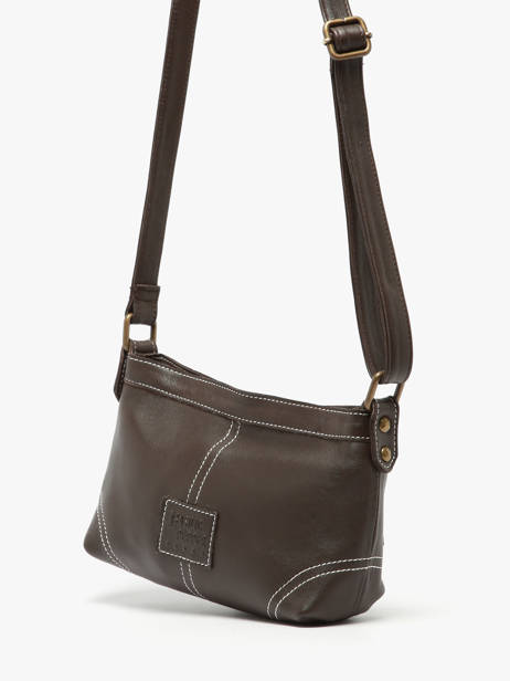 Cross Body Tas Seam Leder Basilic pepper Bruin seam BSEA01 ander zicht 2