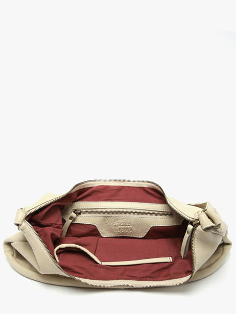 Schoudertas Seam Leder Basilic pepper Beige seam BSEA04 ander zicht 3