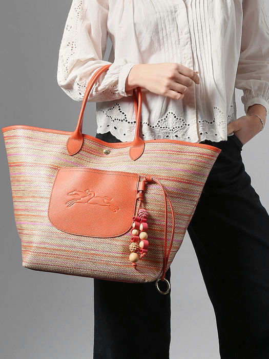 Longchamp Le panier pliage rainbow Schoudertas Wit