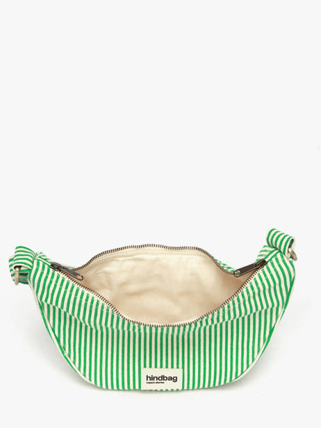 Cross Body Tas Rayures Katoen Hindbag Groen rayures RA ander zicht 3