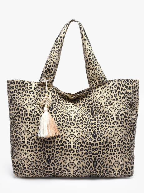 Schoudertas Leopard Katoen Miniprix Beige leopard L